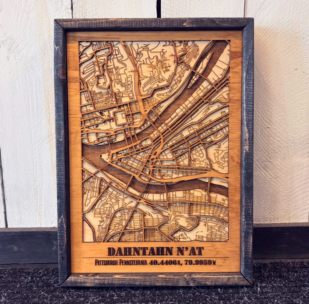 Dahntahn Map, framed