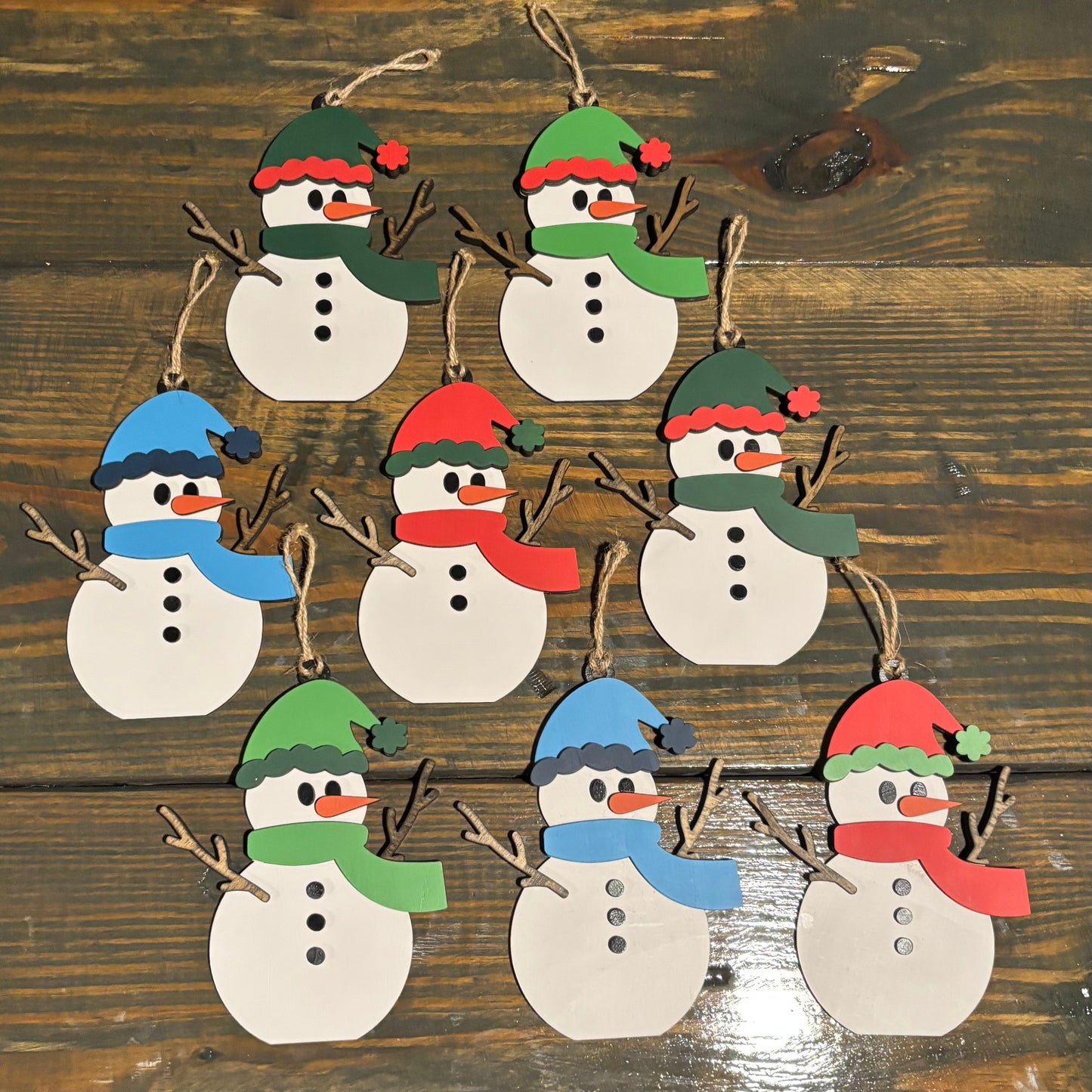 Snowman Ornament Set - 8 pack
