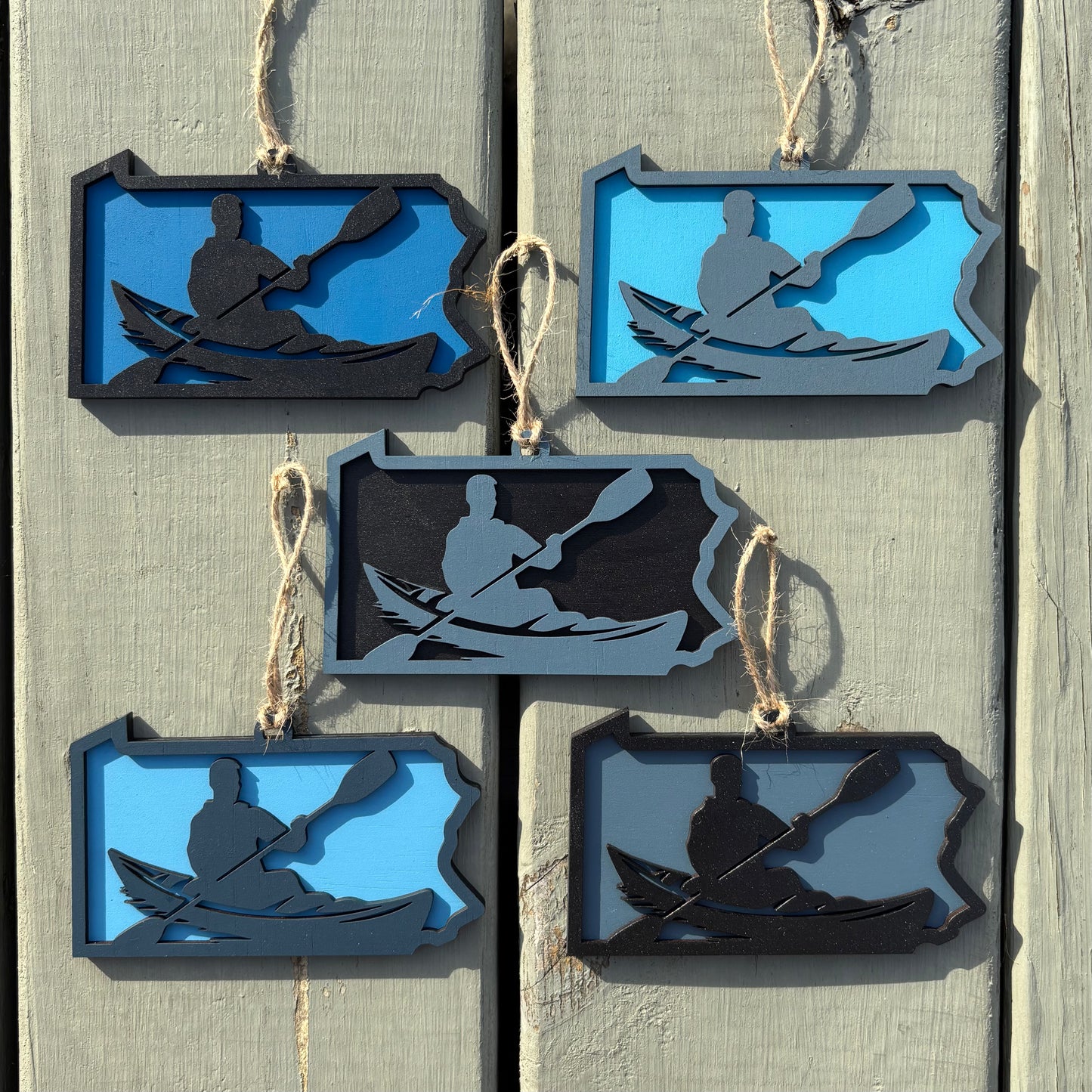 Kayak Ornaments - 10 pack