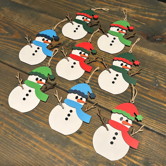 Snowman Ornament Set - 8 pack