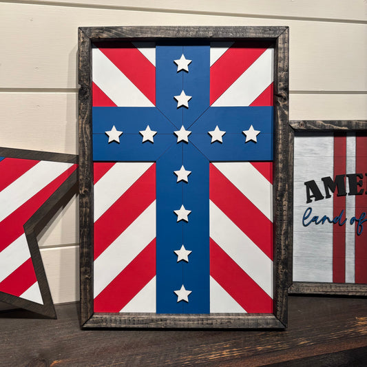 Framed Flag Cross
