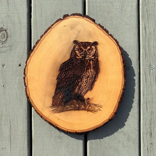 Engraved Owl Wood Cut