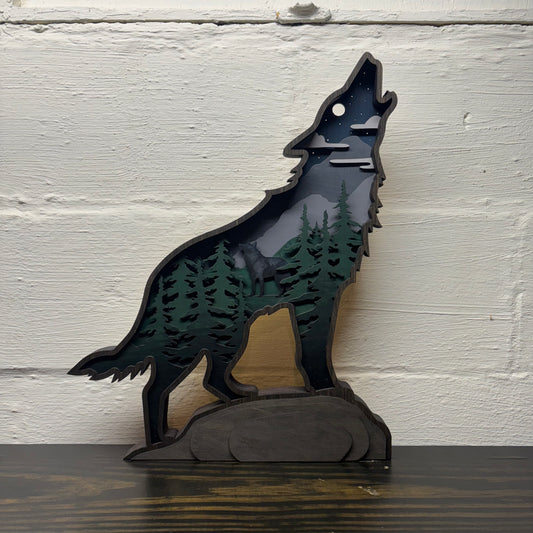 Layered Wolf Scene