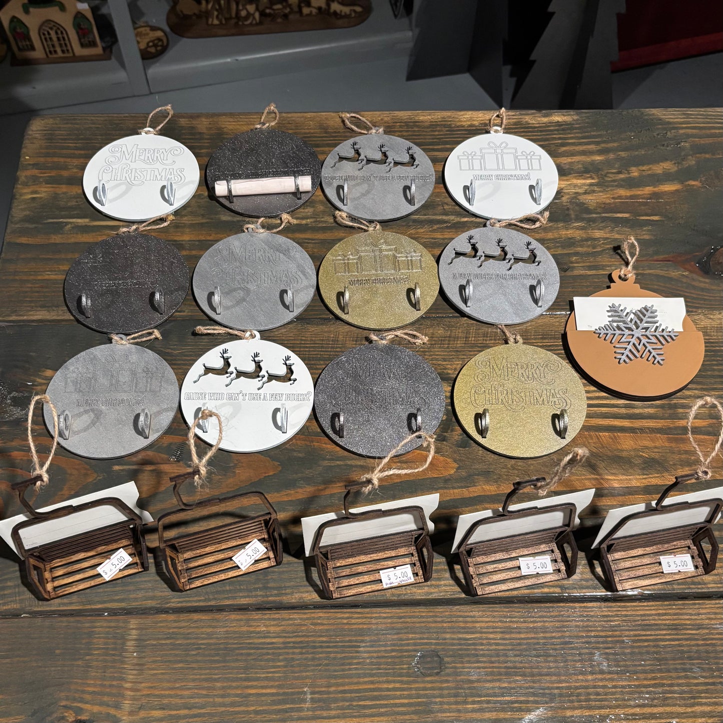 Gift Card / Cash Holder Ornament Set - 18 pack