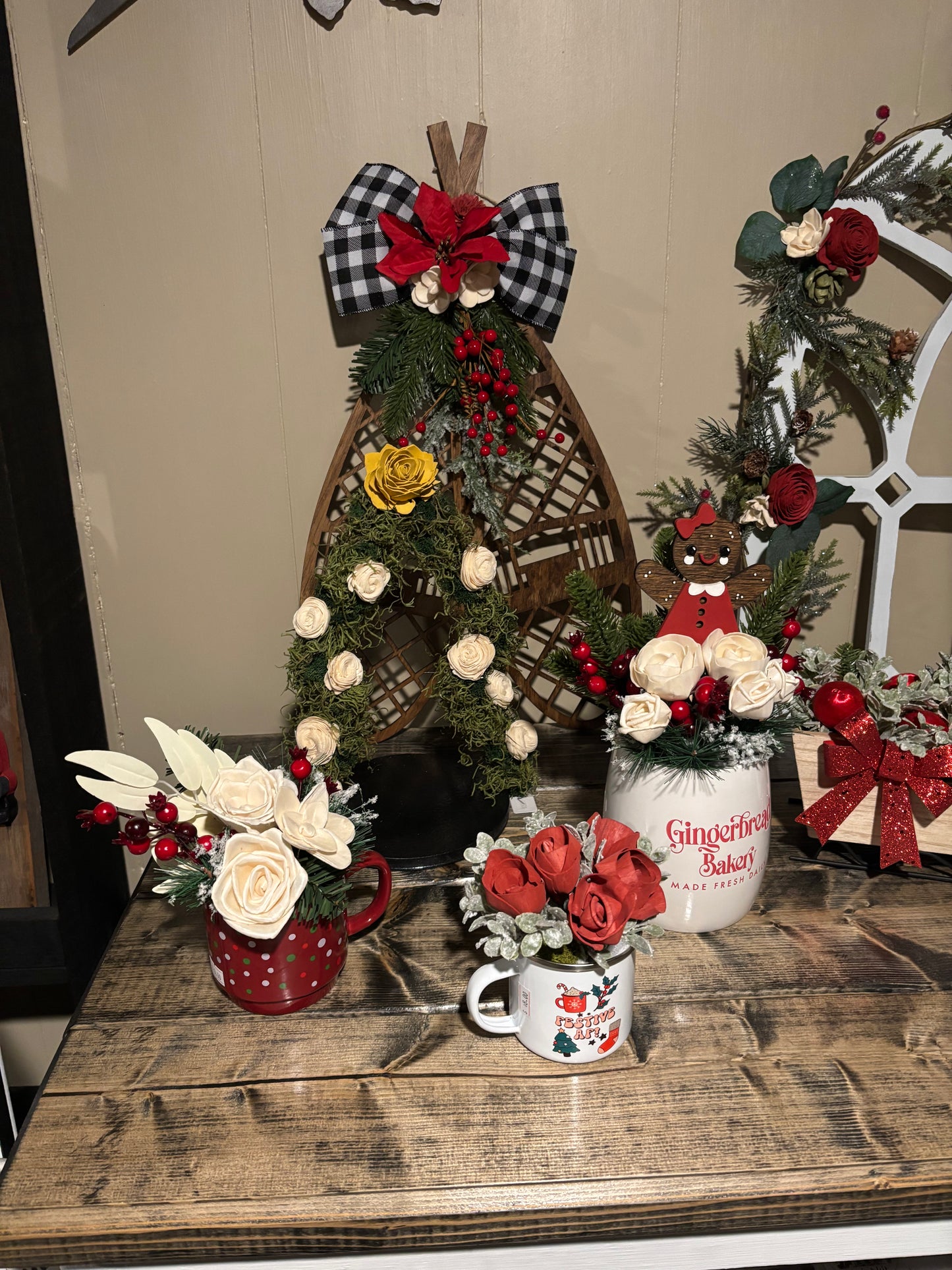 Wood Flower Christmas Collection