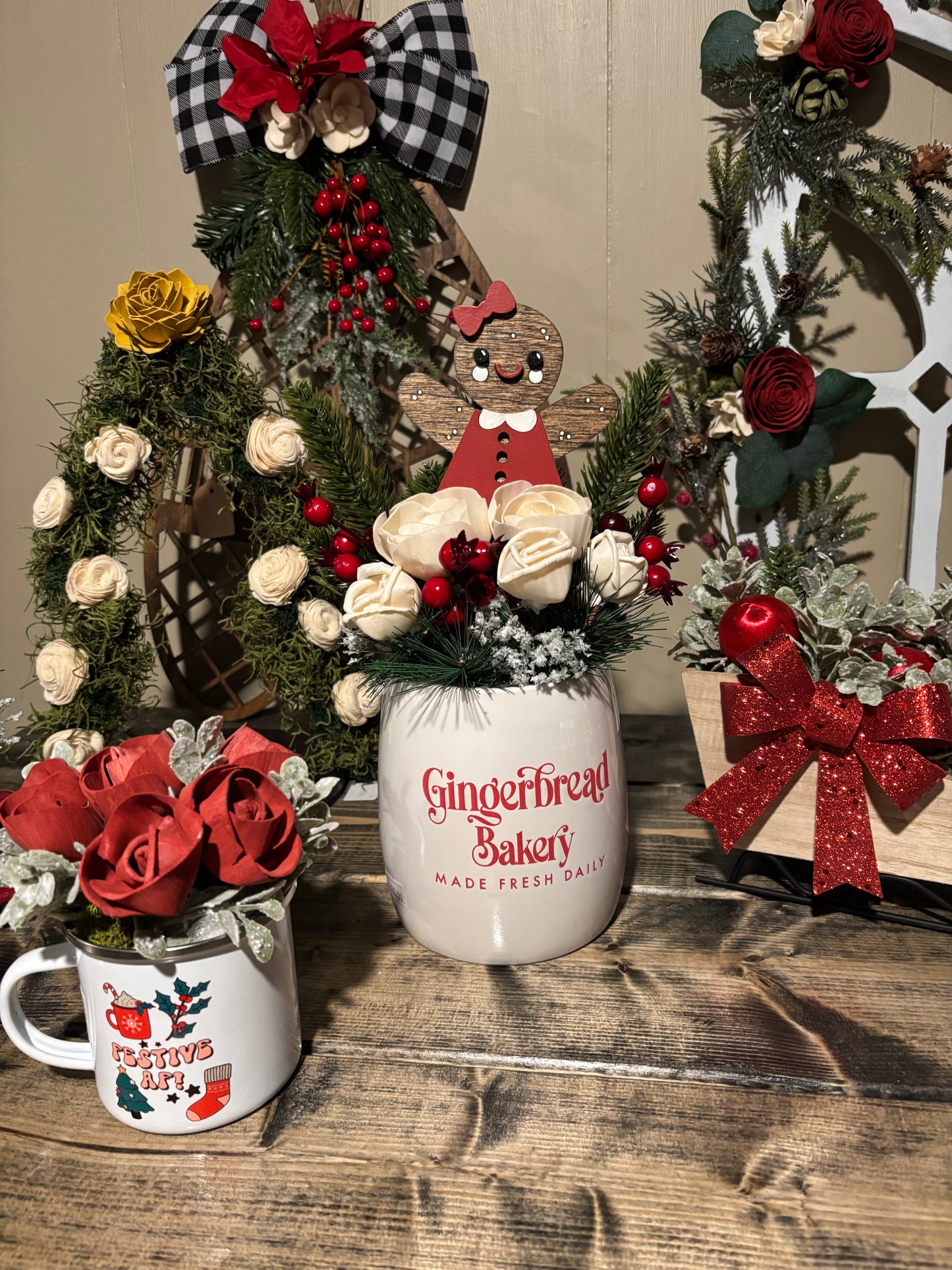 Wood Flower Christmas Collection